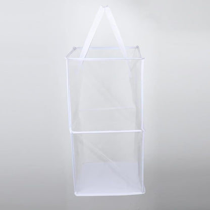 Mesh Laundry Hamper, Collapsible Laundry Basket Storage Organizer, Storage Basket Collapsible Clothes Hamper for Dorm College, White 33cmx33cmx66cm