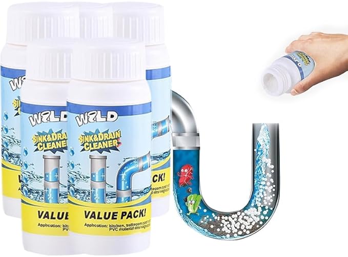 Wild Sink and Drain Cleaner Powder 2026|Powerful Drain Cleaning|Pipe Dredging Agent|Rapid-Foam Fast-Acting Pipe Declogger for Kitchen,Bathroom,Toilet,Pipe Maintenance (5 PCS)