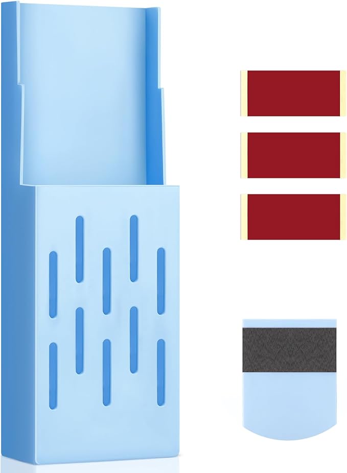 Weysat 1 Set Toilet Tank Carrier with Adhesive Backing 3.2 x 9 Inch Toilet Tank Cleaner Bracket Can Holder Collect The Left After The Blue and Bleach Tablets Are Dissolved