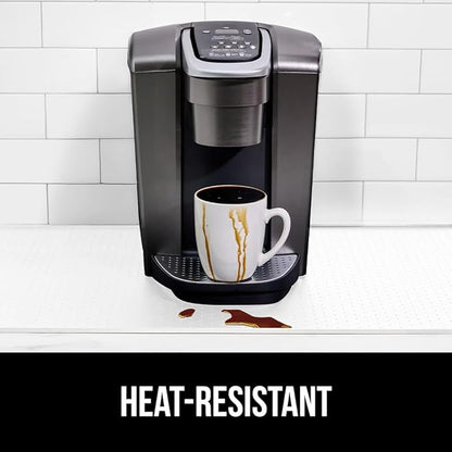GORILLA GRIP Silicone Coffee Mat, Espresso Machine Bar Accessories, Keep Kitchen Counters Clean, Stays in Place, Waterproof and Heat Resistant Dish Drying Mats, Home Decor Essentials, 10x14, White