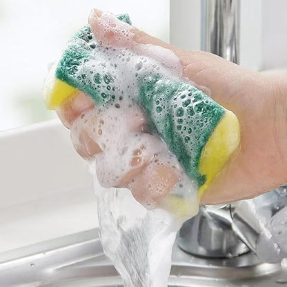 Heavy Duty Scrub Sponges – Kitchen Dish, Sink and Bathroom Cleaning Scrubber Sponge - with Non-Smell Scouring Pad (Right Angle 2 pcs)