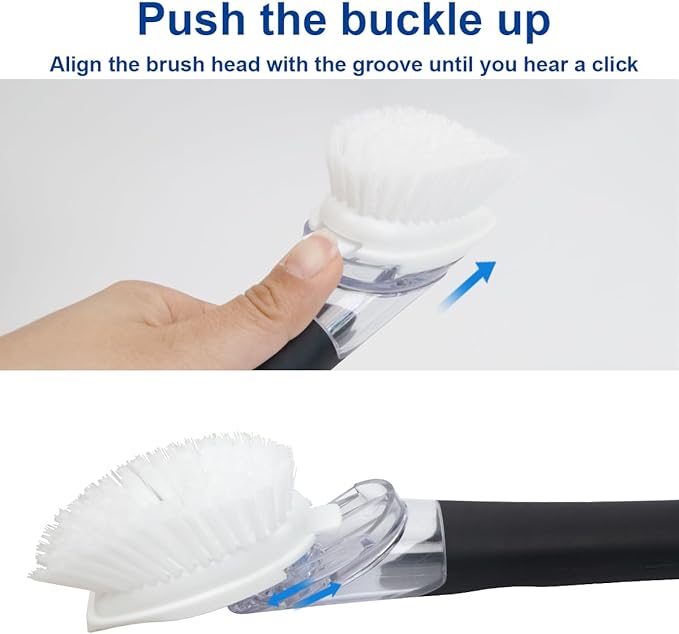 CELOX Dish Brush with Soap Dispenser, Dish Soap Brush with Handle