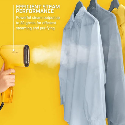 Rowenta PurePop Handheld Steamer for Clothes 1.5Lbs 15 Second Heatup,2.3 Oz Capacity 1150 Watts Portable,Ironing,Fabric Steamer,Garment Vacation Essentials,Travel Must Have Yellow DR2026 DR2026U1