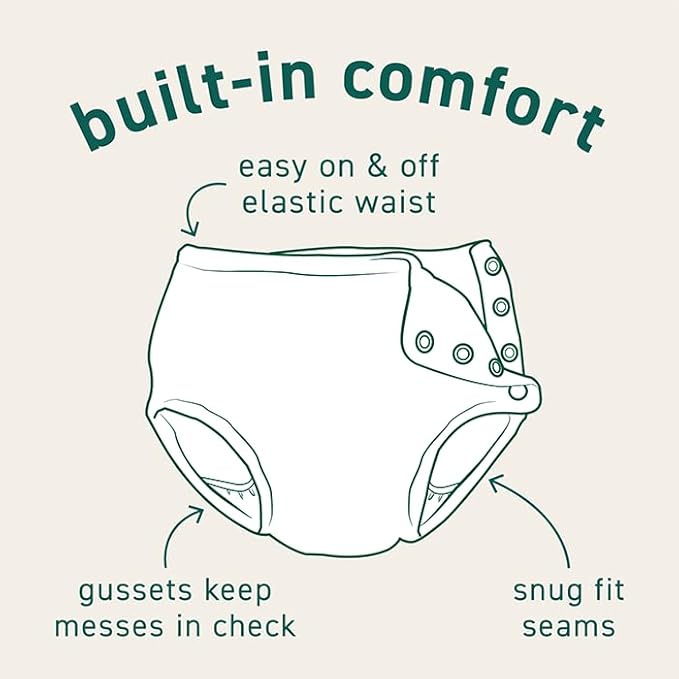green sprouts Baby Ultimate Reusable Snap Swim Diaper, New White, 12-18 Months