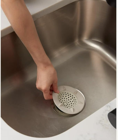 Clorox KeptClean Kitchen Waterflow Sink Strainer – Made with Recycled Materials, Prevents Clogged Drains and Water Backups, Protects Dishware, Easy Clean, 2-Pack – Almond Cream