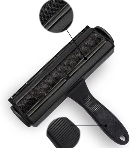 Pet Hair Remover Black - Reuseable Dog & Cat Hair Remover for Furniture, Clothes, Carpet, Car interiors- Eco-Friendly Lint Roller with Self-Cleaning Chamber- No Adhesive, No Refills Needed