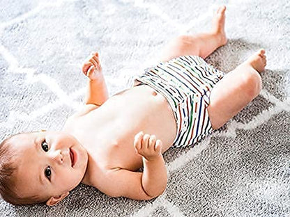 Simple Being Reusable Cloth Diapers, Double Gusset, One Size Adjustable, Washable Soft Absorbent, Waterproof Cover, Eco-Friendly Unisex Baby Girl Boy, six 4-Layers Microfiber Inserts (Space)