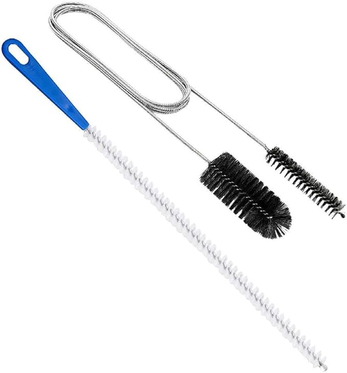 61inch Double Ended Nylon Pipe Cleaner Brush Drain Unblocker Tools with 17inch Sink Unblocker Brush for Plug Hole Sink Hair Clogs Remover Household Cleaning Tool Stainless Brush Nylon Drain