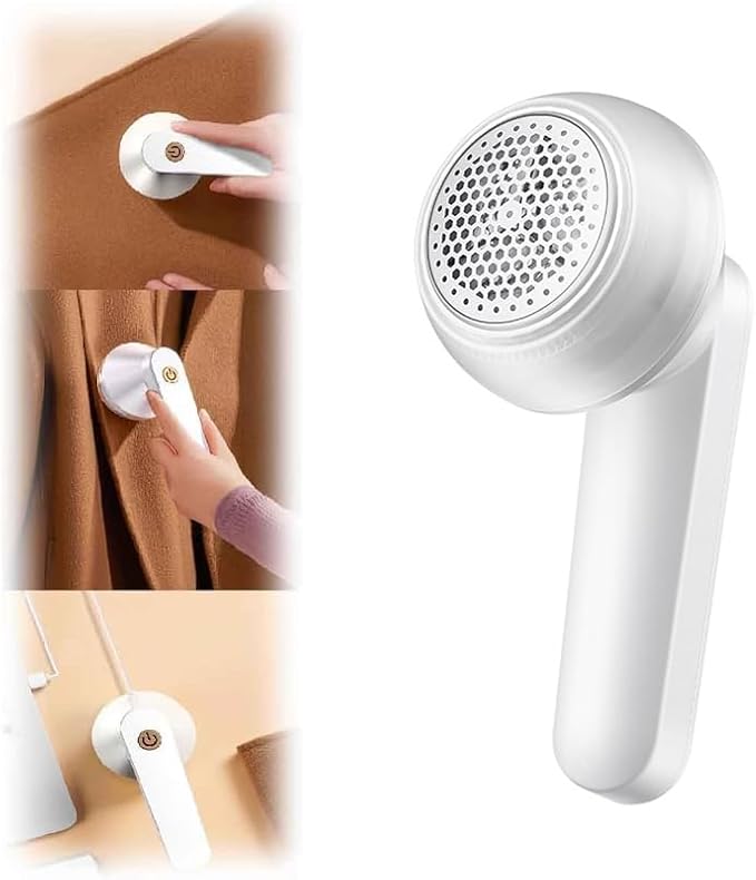 Rechargeable Fabric Shaver for Clothing 2026, Type-C Electric Lint Remover Sweater Fast Shaver for Pilling Clothes, Fuzz Fabric, Hairballs, Blankets, Home Decor (White)