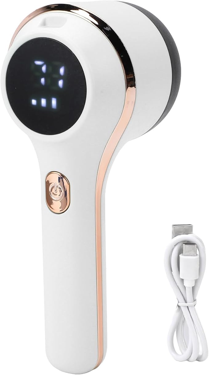 Fabric Shaver, Lint Remover Rechargeable, Electric Portable Sweater with 3 Speeds, Digital LED Display to Remove Pilling for Clothes, Furniture, Sweater, Couch, Blanket (White)