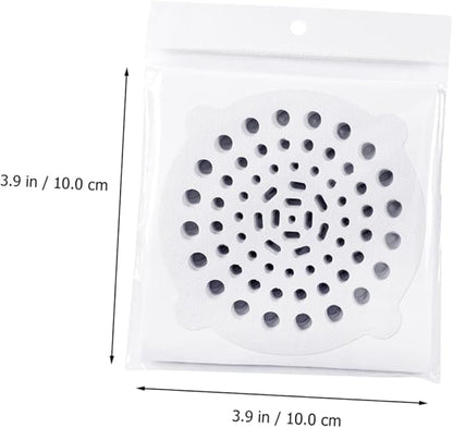 Angoily 20pcs Hair Filtering Stickers for Floor Drain Screens Sink Drain Hair Catcher Decals for Kitchen Bathroom and Laundry Use Non-woven Adhesive