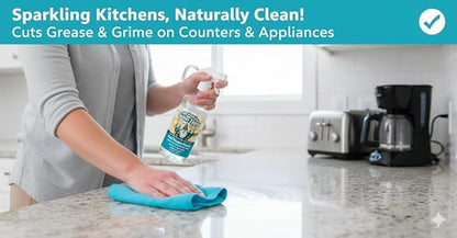 Multi-Purpose Cleaner – All Purpose Enzyme-Based Cleaner & Natural Disinfectant Spray – Non-Toxic, Chemical-Free, Scent Free, Child & Pet Safe Household Cleaner For People With Chemical Sensitivities