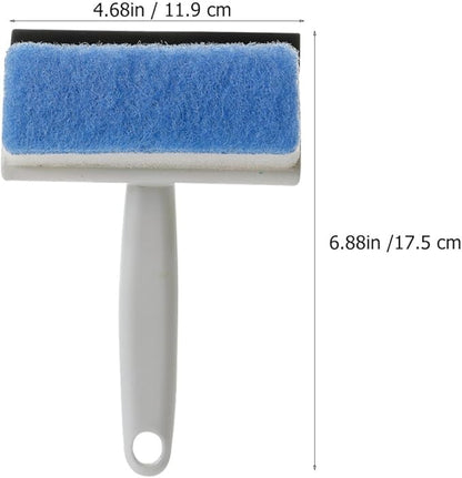 SECFOU Double-Sided Glass Squeegee Cleaning Brush, Multifunctional Window and Mirror Cleaner for Bathroom and Kitchen, Household Streak-Free Glass Wiper Tool