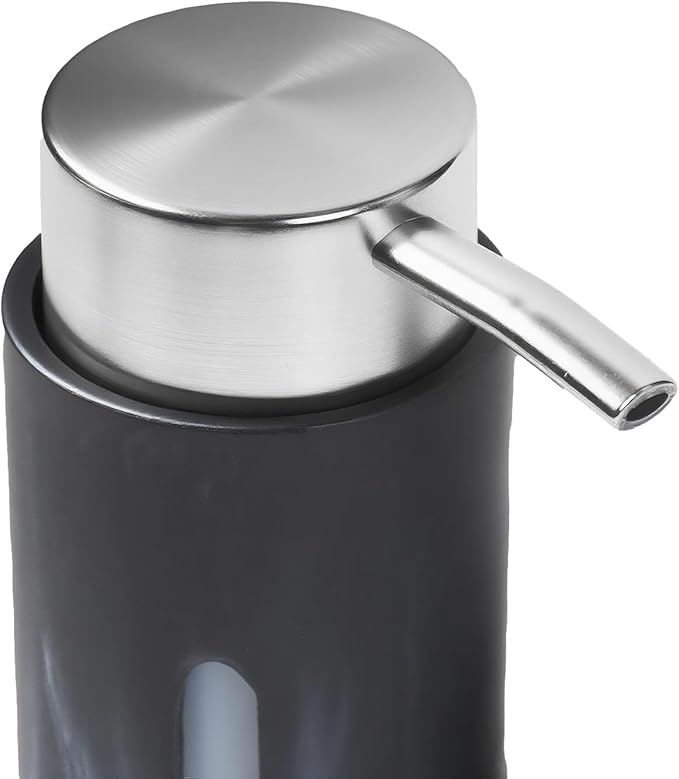 Kitchen Soap Dispenser Set 3 in 1, Dish Soap Dispenser with Sponge Holder, Dish Brush & Brush Holder, Kitchen Sink Caddy Organizer for Countertop, Rustproof（Black）