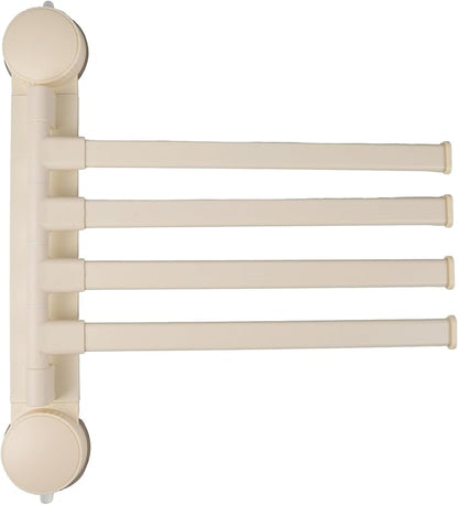 Towel Rack Suction Cup Clothes Drying Rack - Foldable Wall-Mounted Laundry Hanger for Bathroom, Balcony, Kitchen - Space-Saving, No Drilling, Sturdy（White