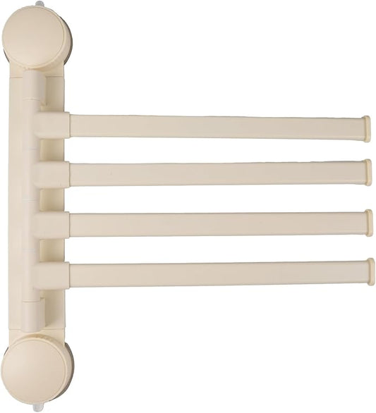 Towel Rack Suction Cup Clothes Drying Rack - Foldable Wall-Mounted Laundry Hanger for Bathroom, Balcony, Kitchen - Space-Saving, No Drilling, Sturdy（White