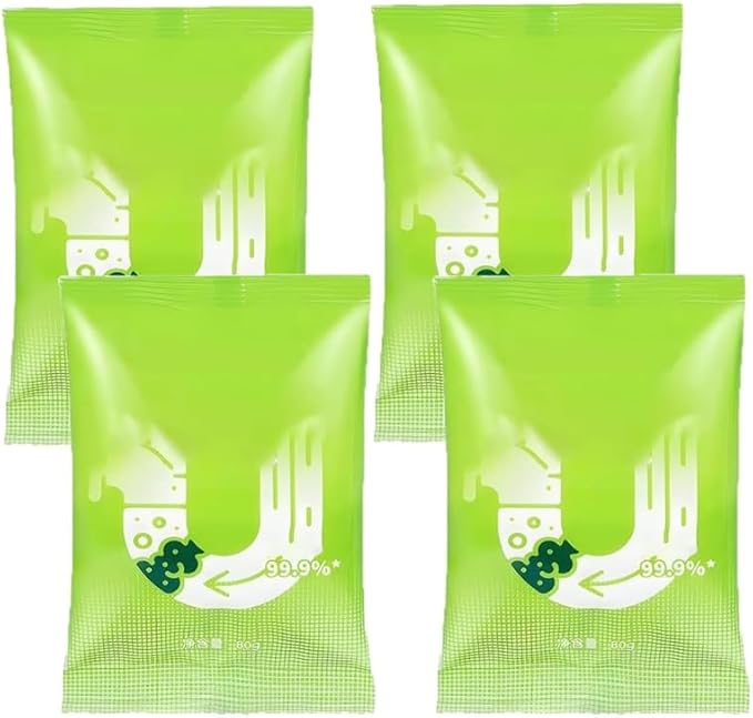 Powerful Pipeline Dredging Powder, Powerful Sink And Drain Cleaner Powder, Drain Clog Remover Agent, Drains Cleaner and Deodorizer, Multi-Purpose Pipe Cleaner for Kitchen Bathroom Toilet (4)