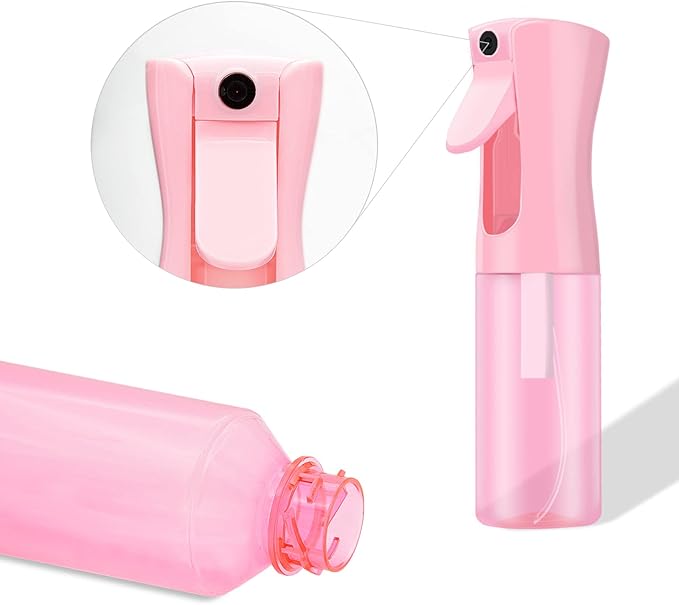 LERPOLOR Empty Spray bottles, Continuous Spray Bottle for Hair, Spray Water Bottle Fine Mist Refillable, Skin Care, Showering Pets, Plants, travel, Ironing and Cleaning 6.8 Ounce (1 Pack, Pink)