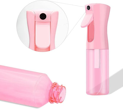 LERPOLOR Empty Spray bottles, Continuous Spray Bottle for Hair, Spray Water Bottle Fine Mist Refillable, Skin Care, Showering Pets, Plants, travel, Ironing and Cleaning 6.8 Ounce (1 Pack, Pink)