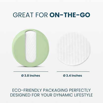 LastRound Reusable Makeup Remover Pads - 7 Washable Eco-Friendly Reusable Cotton Rounds for Face - Sustainable & Soft Cotton Face Pads for Facial Cleansing & Eye Makeup Removal - Travel Storage Case