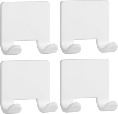 VANZAVANZU Razor Shaver Holder for Shower Wall Adhesive Hooks for Hanging, Bathroom Silicone Waterproof Shower Hooks Hair Brush Holder for Towel (4 Pack-White)