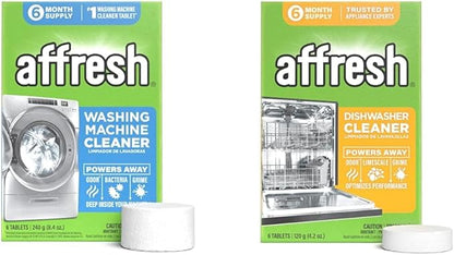 Affresh Washing Machine Cleaner And Dishwasher Cleaner Bundle, Includes 6 Month Supply, 12 Tablet Set