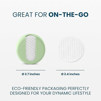 LastRound Reusable Makeup Remover Pads - 7 Washable Eco-Friendly Reusable Cotton Rounds for Face - Sustainable & Soft Cotton Face Pads for Facial Cleansing & Eye Makeup Removal - Travel Storage Case