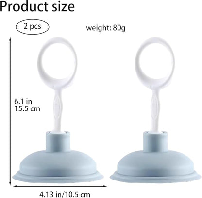 2 Pcs Blue Sink Plunger,Bathroom Small Drain Plunger Portable Kitchen Sink Drains Suction Cup Liquid Plumber Clog Remover Easy To Unclog,Drain Cleaning Equipment