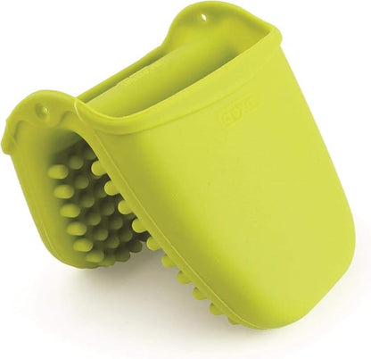 Dexas Mini Silicone Oven Mitt with Raised Nibs, Heat Resistant to 450°F, Green, Dishwasher Safe 3.5 Inches