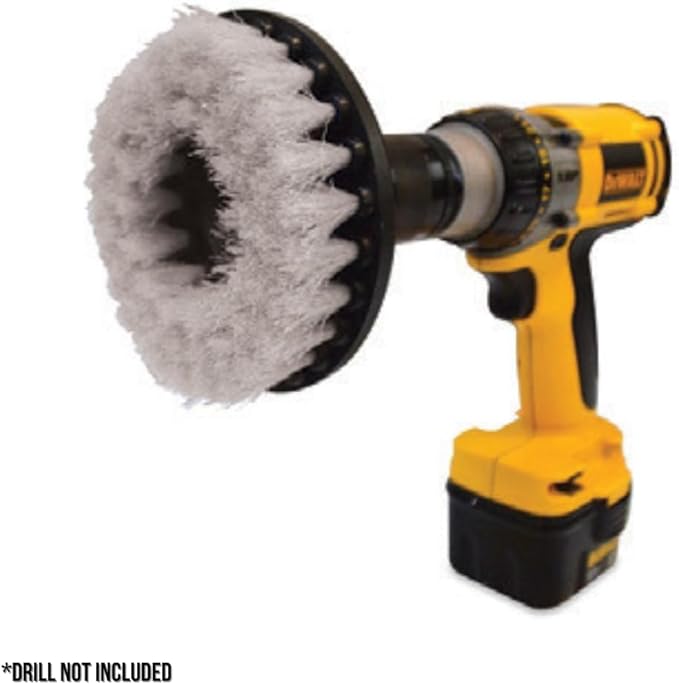 Drill Brush 5" Gray - Fabric, Upholstery & Carpet - 100 Percent Polypropylene Bristles