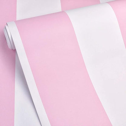 AINITAOCOM Self Adhesive Vinyl Pink and White Stripe Peel and Stick Wallpaper Shelf Liner for Walls Nursery Girls Bedroom Cabinets Dresser Drawer Furniture Decal Removable Waterproof 17.7x117 Inches