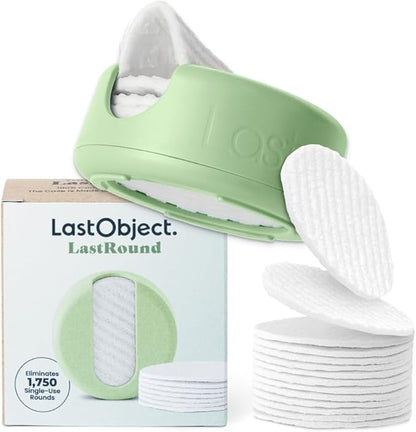LastRound Reusable Makeup Remover Pads - 7 Washable Eco-Friendly Reusable Cotton Rounds for Face - Sustainable & Soft Cotton Face Pads for Facial Cleansing & Eye Makeup Removal - Travel Storage Case