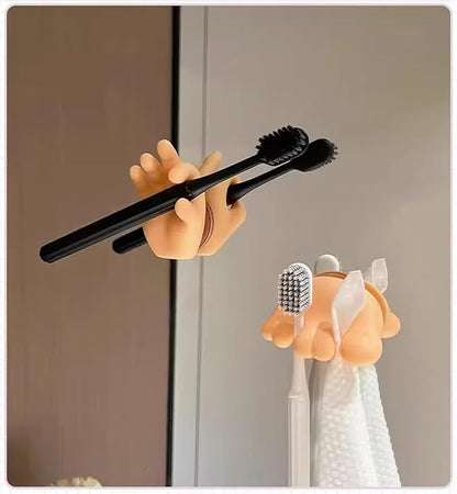 2 Pack Rain Boot Toothbrush Holder Silicone Cute Organizer for Your Bathroom Perfect Toothbrush Holder for Children,Safety Razor Stand Multi Purpose Bathroom Accessory (OK Small Hand)