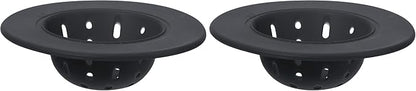 OGGI Silicone Sink Strainer- Great Kitchen Sink Strainer, Sink Drain Strainer, Drain Stopper, Sink Plug, 4.6˝ Diameter Rim, Black (Pack of 2)