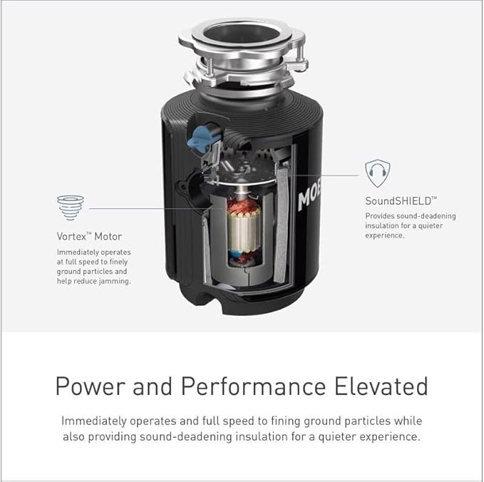 Moen Gray EX Series Prep Series 1/2 Horsepower Garbage Disposal, EX50C