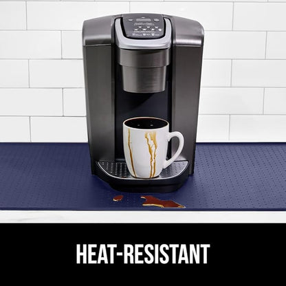 GORILLA GRIP Silicone Coffee Mat, 18x28, Espresso Machine Bar Accessories, Keep Kitchen Counters Clean, Stays in Place, Waterproof and Heat Resistant Dish Drying Mats, Home Decor Essentials, Navy