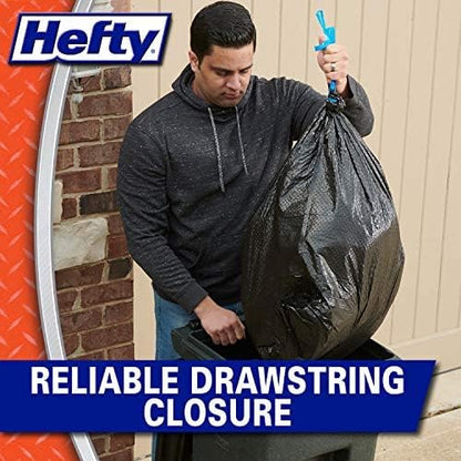 Hefty Ultra Strong Multipurpose Large Trash Bags, Black, Unscented, 30 Gallon 14 Count (Pack of 6)