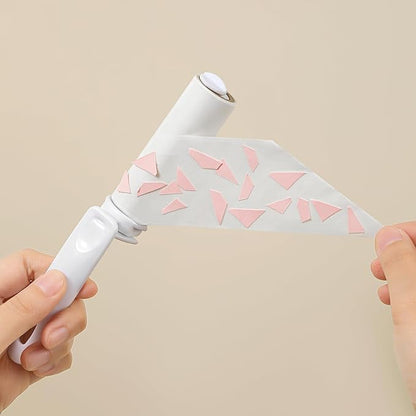 Mini Lint Roller Travel Size Cute Folding Lint Remover for Pet Hair Small Sticky Roller with Cover for Purse On the Go Lint Roller (Pink)