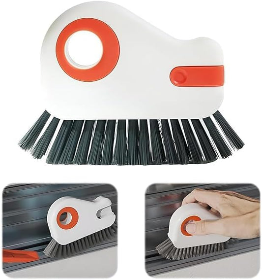 2 in 1 Groove Cleaning Brush Window Track Cleaning Tools, Multifunction Grout Cleaner Tool Grip Brush Hard Bristle Crevice Cleaning Brush for Sliding Door Track, Window Sill, Window Seal