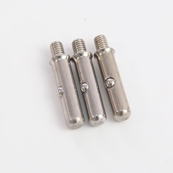 4 Set Kitchen Sink Strainer Central Pin Replacement M8 5/16'' Drain Basket Center Round Post Cover Handle Pull Rod Plug with Ball Lock Repair Parts Univers for for Standard Drains