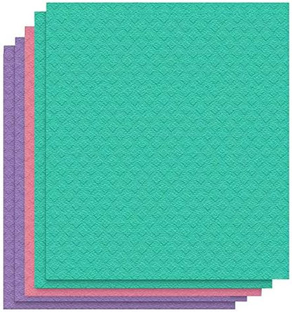 Swedish Dishcloth Reusable Kitchen Dish Towels Absorben and Fast Dry Cleaning Cloths Set of 4 No Odor Wipes (Multicolor)