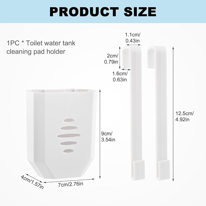 Toilet Tank Tablet Holder, 3.7 x 2.9 x 0.7 Inch Hanging Toilets Bowl Tablet Holder, Toilet Tank Bleach Tablets Bracket(SIZE:1 Pcs)