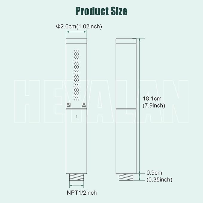 Heyalan Hand Held Shower Wand, High Pressure Handheld Head with Strong Flow, Luxury Spray for Bathroom,Dual Function,Matte Black