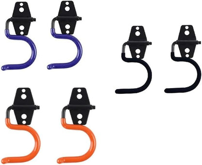2PCS Garage Hook Heavy Duty Steel Garage Storage Hook, Heavy Duty Hook，Utility Hook and Broom and Mop Holder Wall Mount for Organizing Cleaning Tools, Mops, Garden Tools (S-Type) (Black)