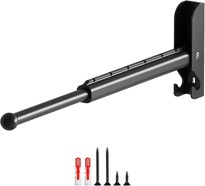 Wall Mounted Drying Rack 13" Foldable Clothes Hanger Black Pull-Out Clothes Drying Rod for Laundry, Closets, Rntryway (1, 13" Black)
