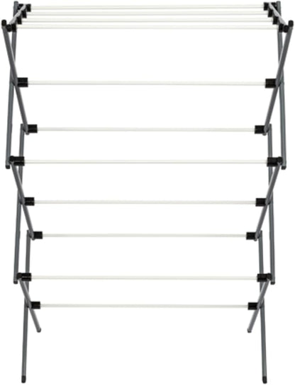 Honey-Can-Do Deluxe Metal Collapsible Clothes Drying Rack, 50 lbs, 29" x 14.2" x 42.1", White & Grey
