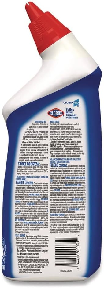 Clorox Toilet Bowl Cleaner with Bleach, Fresh Scent, 24oz Bottle