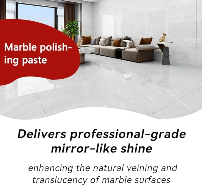 Granite Polishing Paste, Marble Cleaner Countertop, Quartz Polish, Granite Polishing Kit | Marble Cleaner and Polish - Enhances Shine & Maintenance, Safe for Stone Surfaces, 2.2LB (2 - PCS)