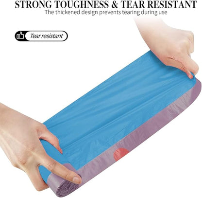 6Rolls Drawstring Small Trash Bags,4 Gallon Thicken Drawstring Small Garbage Bags for Kitchen,Bathroom,Bedroom,Home,Office Trash Cans，120 Counts (Blue)