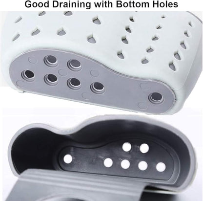 Elegantcharm EC Kitchen Sink Caddy Sponge Holder Plastic Hanging Ajustable Strap Faucet Caddy with Holes